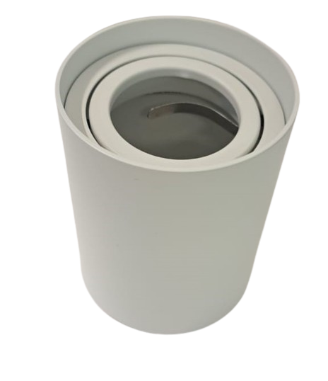 Cilindro superficial redondo D=73mm H=86mm GU10 dirigible blanco