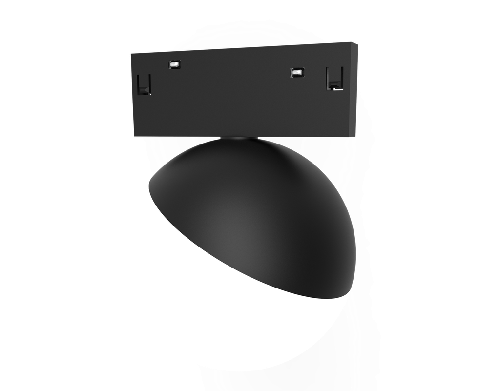 Globo negro con difusor blanco para riel magnético 10mm 10W 135° M101 40V CRI90 M101-BL