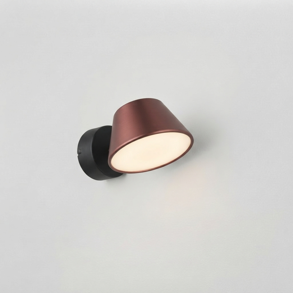 Aplique Aurora cabezal semi conico 230x160xH125mm led 9W 3000K on-off