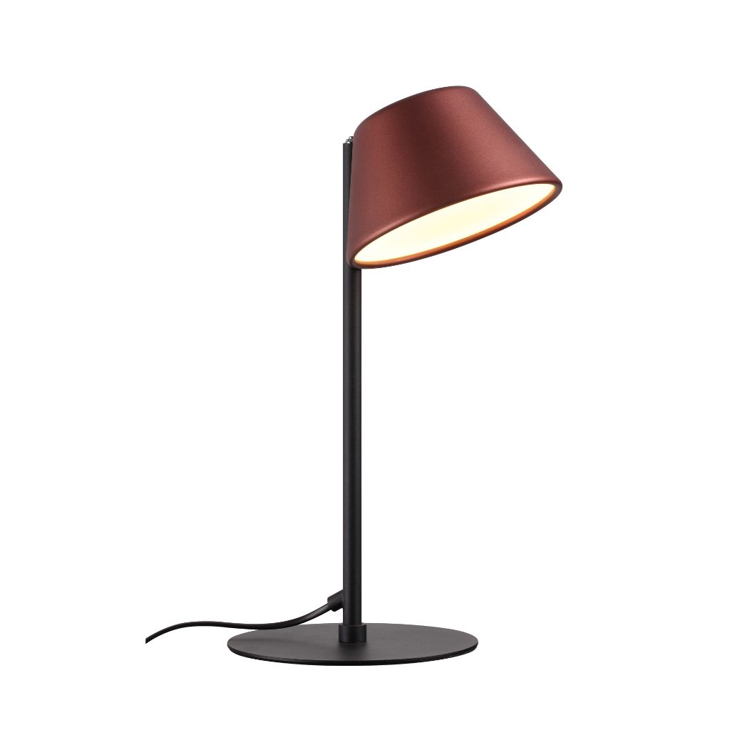 Lampara de mesa Aurora cabezal semi conico 240x160xH392mm 9W Atenuable 3000K