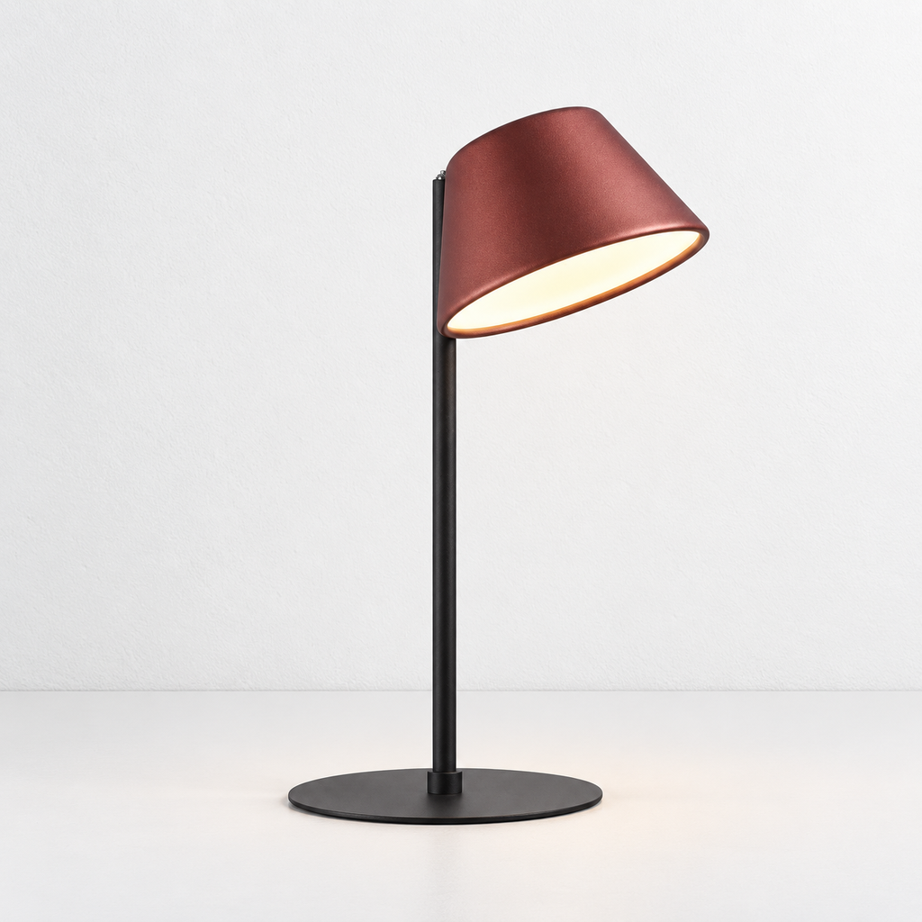 Lampara de mesa Aurora cabezal semi conico 240x160xH392mm 9W Atenuable 3000K