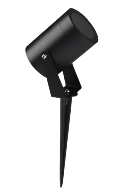 Reflector aluminio con pincho IP65 78x100x248mm GU10 negro