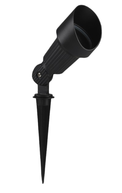 Reflector aluminio con pincho IP65 ∅75*166*245mm GU10 negro 