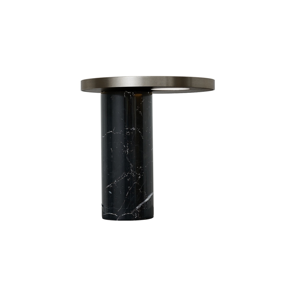 Lámpara de mesa Marmol y Aluminio led 10W 3000K ø290×H300mm negra