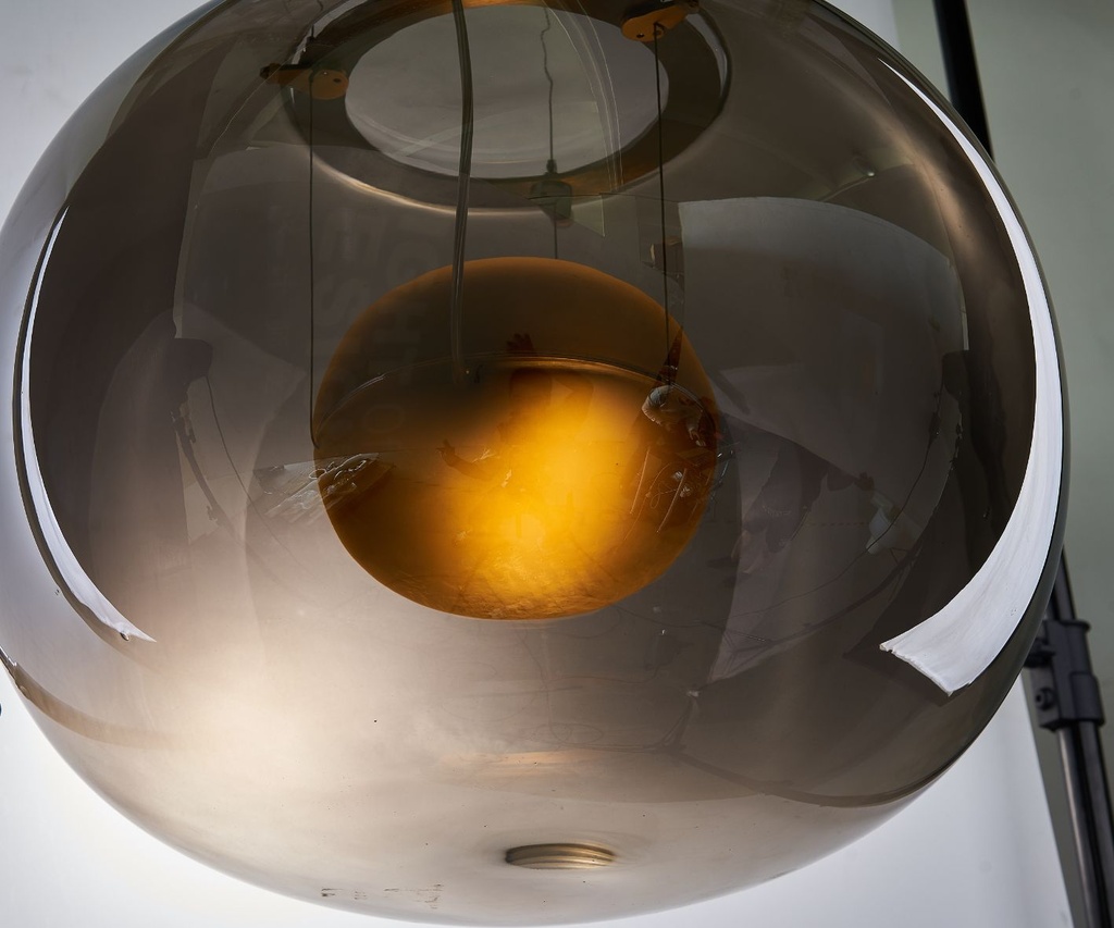 Lámpara colgante vidrio Solaris acero carbón ø500xH305mm    led 9W 3000K 120V