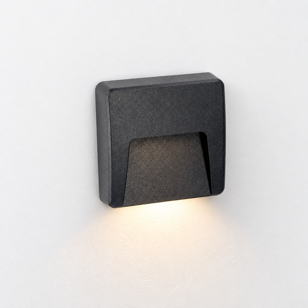 Aplique de senalizacion IP65 Kairo cuadrado 120x120mm Led 2.9W 343lm 2700/3200/4000K con cubiertas intercambiables Blanca, Gris o Negra 100-240V