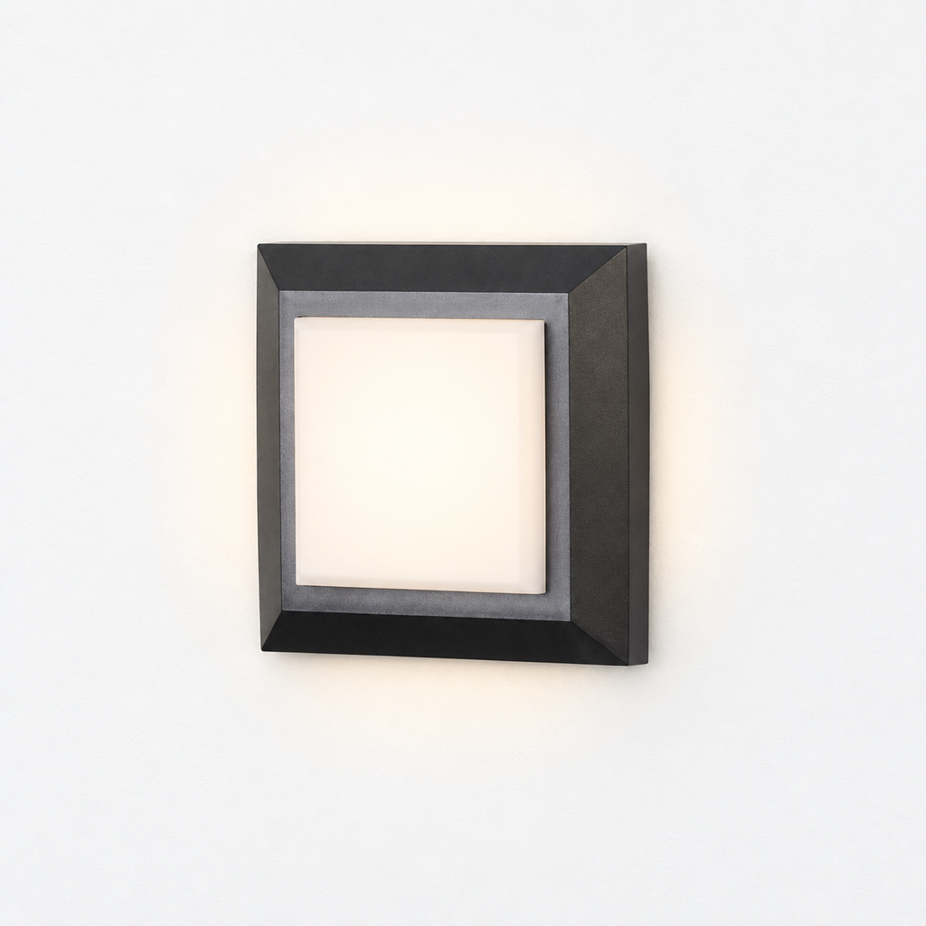Aplique de senalizacion IP65 Kairo cuadrado 125x125mm con difusor de policarbonato mate led 4W 711lm 2700/3200/4000K con marcos intercambiables Blanco, Gris o Negro 100-240V