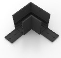 Conector eléctrico en L vertical interno (pared a techo) para riel mini 19mm de 48V
