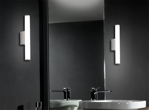 [AU-6996.600CH] Aplique IP44 difusor cilíndrico L=600mm 120V 12W 3000K