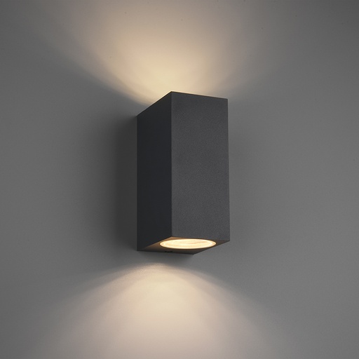 Aplique rectangular de cemento IP54 2xGU10 7.5x7.5x25cm