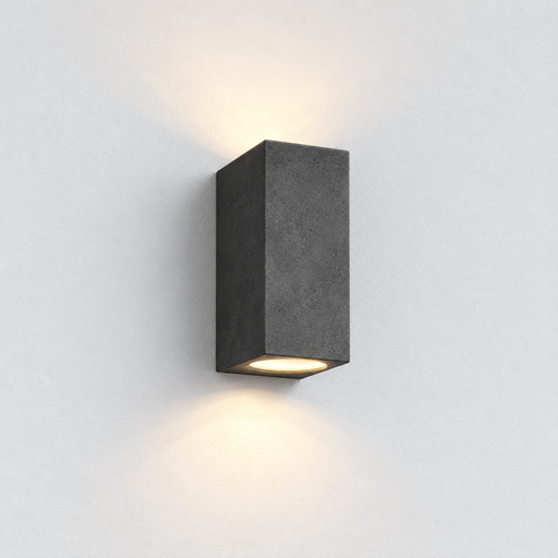 Aplique rectangular de cemento IP54 2xGU10 7.5x7.5x25cm