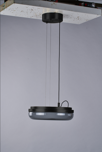 [CD-3030S5-GR] Lámpara colgante Jam grande 1x30W 3000K 120V on-off  ∅40*H200  Vidrio∅40*8" Gris