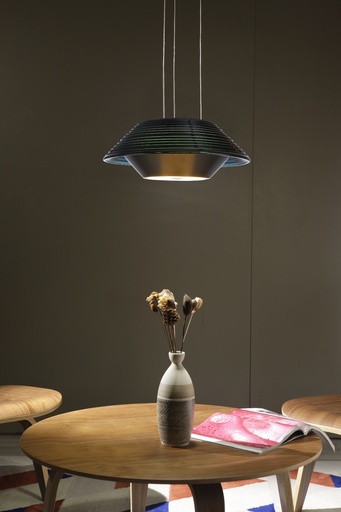 [CD-3028S2-LED-GR] Lámpara colgante Plato 1x18W 3000K 120V on-off  ∅45*H200 Gris