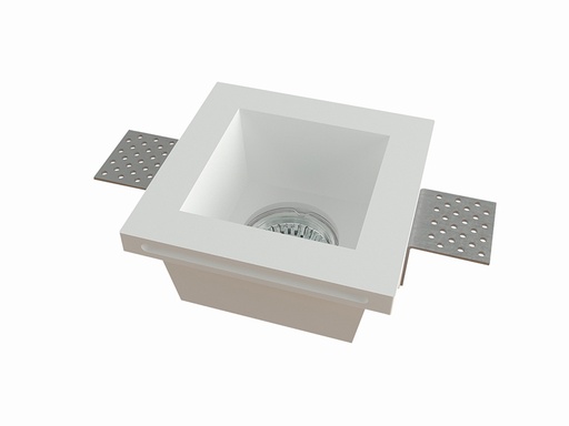 [VY-D0103A] Lámpara empotrable cuadrada downlight "yeso" 12x12x6cm con sócate GU10