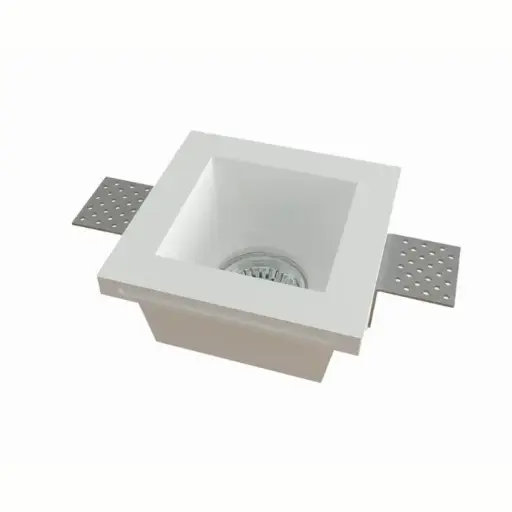 [VY-D0103A] Lámpara empotrable cuadrada downlight "yeso" 12x12x6cm con sócate GU10