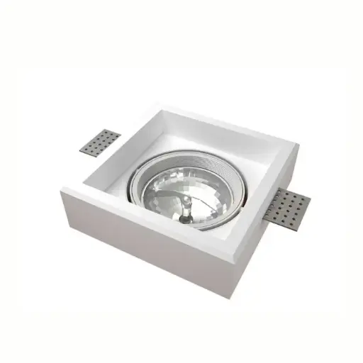 [VY-D0157] Lámpara empotrable cuadrada downlight "yeso" 18.5x18.5x5.7cm para AR111