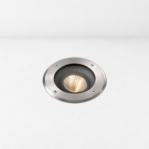 Lampara empotrable en piso Gea Ø223MM Cob Led 23W Aluminio y Acero IP65/IP67