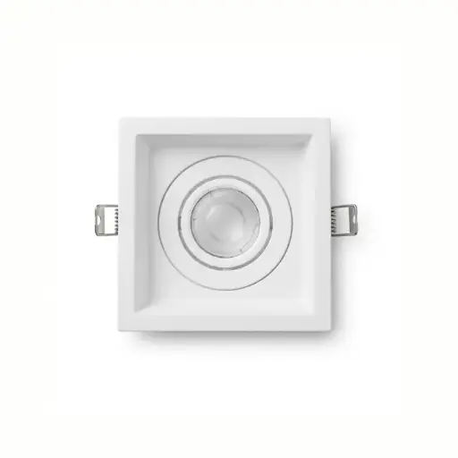 Lámpara empotrada cuadrada dirigible recedida 100x100mm GU10 