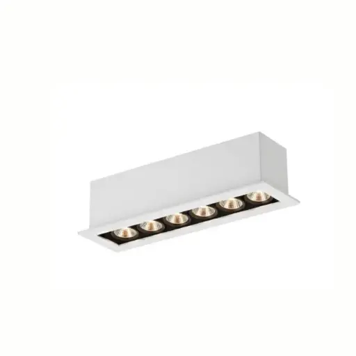 [RY-SL74293/3×1.5W-3K-ND-WH] Lámpara empotrada dirigible 144x44x63mm hueco 135x35mm 3x1.5W 3000K CRI90 24° con driver on-off 100-277V