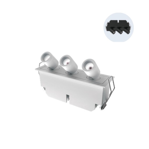 Lámpara empotrada dirigible 150x45mm 9W 500lm 3000K CRI90 30° 0-10V 120V TE-FSL03