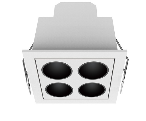 Lámpara empotrada downlight 71x71mm 12W 600lm 3000K CRI90 40° con driver 0-10V 100-250V TE-FGL04