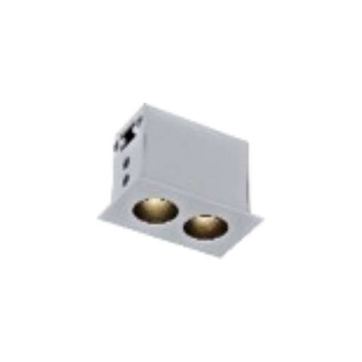 [RY-SL74321/2×2.5W-3K-ND-WH] Lámpara empotrada downlight 75x44x48mm hueco 70x35mm 2x2.5W 3000K CRI90 30° con driver on-off 100-277V
