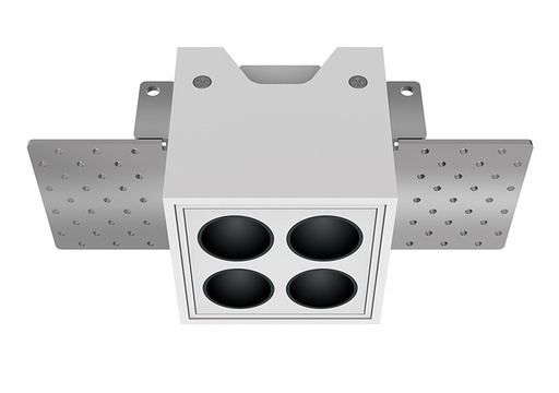 Lampara empotrada sin marco downlight 70x70mm 11W 600lm 3000K CRI90 40° con driver 0-10V 100-250V Blanca TE-FGT04