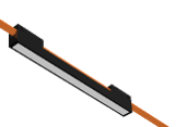 Lámpara lineal luz difusa negra para belt system M4 48V CRI90 120° F062-M4