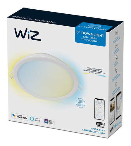 [WI-929002560712] Panel LED redondo de 6” / Luz cálida a fría controlable por WiFi