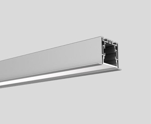 [CO-LLS-BE5535FDXWS2500-DC] Perfil BE5535 con marco plateado de 2,5m 55x35mm con tapas terminales, difusor policarbonato.