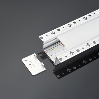 [CO-ALS-LR5535FDXSS2500(A)-BC] Perfil LR5535-A integrado 2,5m, con tapas terminales, acccesorios y difusor policarbonato blanco