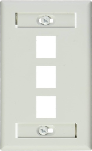 [LV-40753-BW] Placa para 3 puertos Quickport Color Blanco