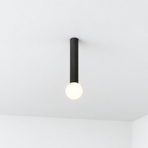 [AU-3386.BL] Plafon cilindro con globo de vidrio opal D=120mm IP44 1xG9