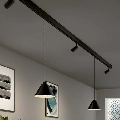 Riel Deltatrack anodizado negro mate