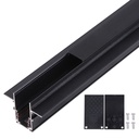 Riel magnético 48V empotrado negro espesor 2 mm KD-R20