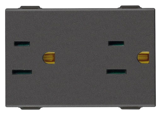 Tomacorriente doble 2P+T 127Vac/15Amp  3 módulos Neve Up