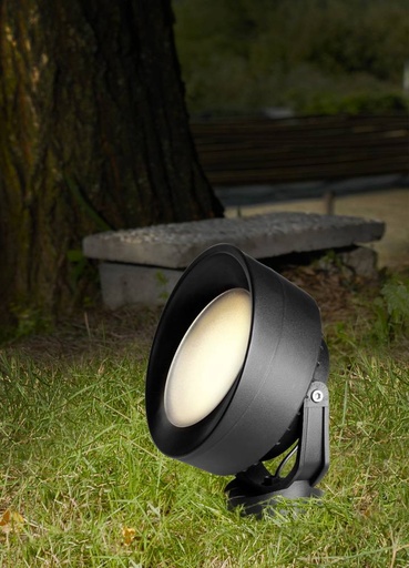 Reflector Tommy SQ IP66 negro con bombillo led 3000/4000/6500K 11W 1300lm 100-240V GX53