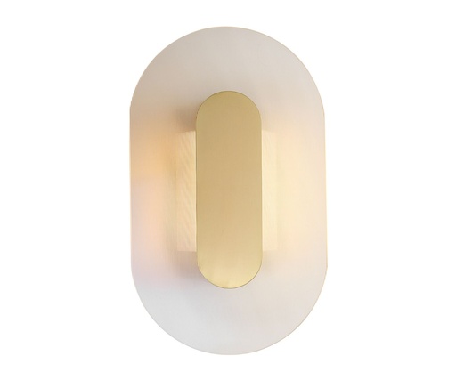 Aplique ovalado vidrio y metal L300×W100×H500mm led 2x5W 3000K 120V 