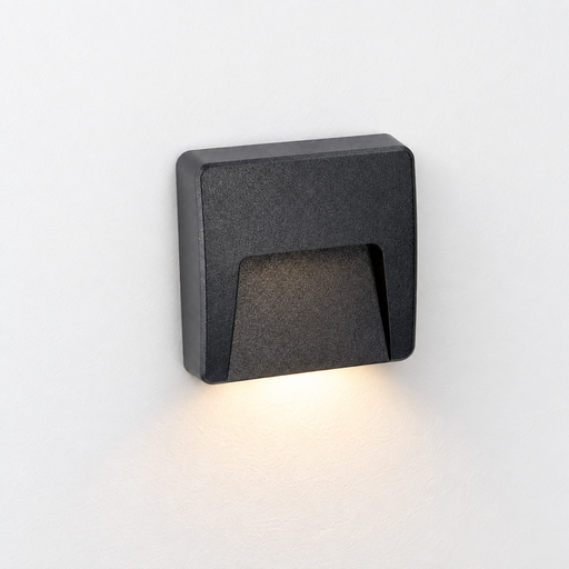 [FL-PX-0751-NEG] Aplique de senalizacion IP65 Kairo cuadrado 120x120mm Led 2.9W 343lm 2700/3200/4000K con cubiertas intercambiables Blanca, Gris o Negra 100-240V